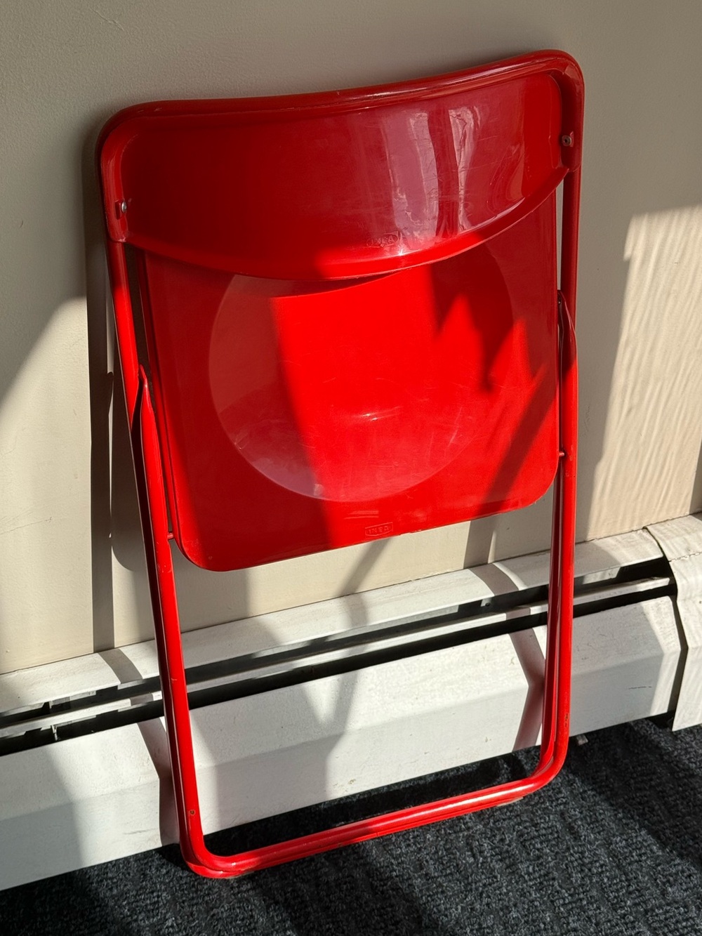 Red IKEA TED Vintage Folding Chair c1980s by Niels Gammelgaard N2